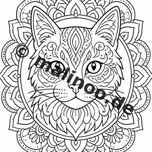 Mandalas Coloring Book for Kids – 50 Coloring Pages – PDF Download E1/B1 (DIN-A4) – Gift, Travel Activity, Birthday, Activity image 8