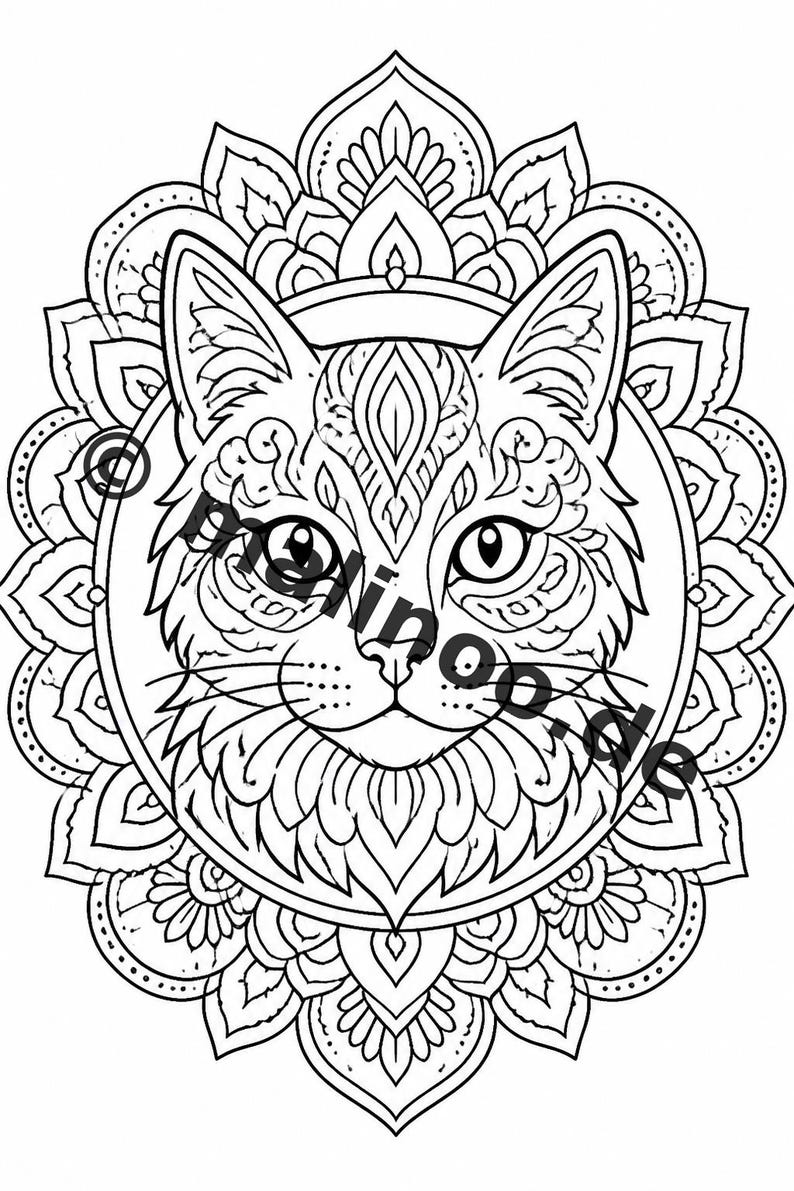 Mandalas Coloring Book for Kids – 50 Coloring Pages – PDF Download E1/B1 (DIN-A4) – Gift, Travel Activity, Birthday, Activity image 8