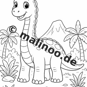 Baby Dinosaurs Coloring Book for Kids – 100 Coloring Pages – PDF Download E1/B3 (DIN-A4) – Gift, Activity, Advent Calendar, Birthday image 9