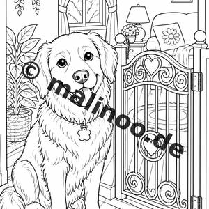 Hunde Malbuch Kinder – 100 Ausmalbilder – PDF Download E1/B1 (DIN-A4) – Geschenk, Beschäftigung, Adventskalender, Geburtstag Bild 8