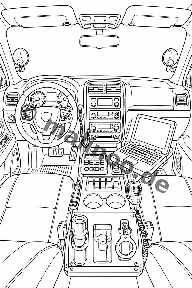 Libro para colorear de policías para niños: un descanso creativo sin pantallas – 20 páginas para colorear (DIN A5) E1/B1-5 imagen 12