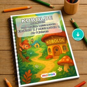 Kobolde Malbuch PDF Download digital – 100 Ausmalbilder für Kinder – MEGABUCH 01 Edition 1 (DIN-A4)