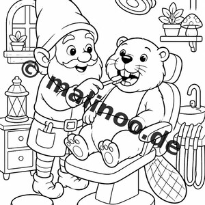 Livre de coloriage de gnomes pour enfants – 100 pages à colorier – Téléchargement PDF E1/B2 (DIN-A4) – Cadeau, activité, calendrier de l'Avent, anniversaire image 11