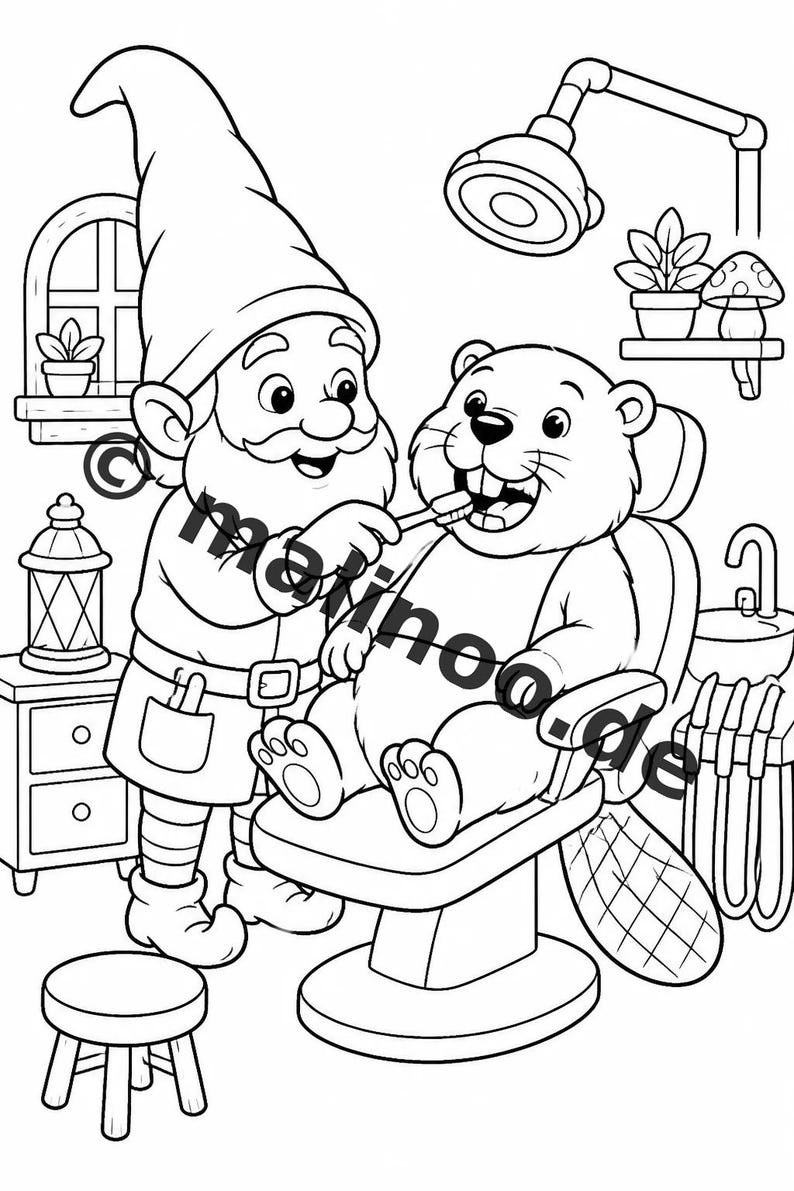 Livre de coloriage de gnomes pour enfants – 100 pages à colorier – Téléchargement PDF E1/B2 (DIN-A4) – Cadeau, activité, calendrier de l'Avent, anniversaire image 11