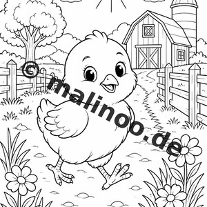 Bauernhof Malbuch PDF Download digital – 20 Ausmalbilder für Kinder – Buch 01 Edition 1 (DIN-A4) Bild 8