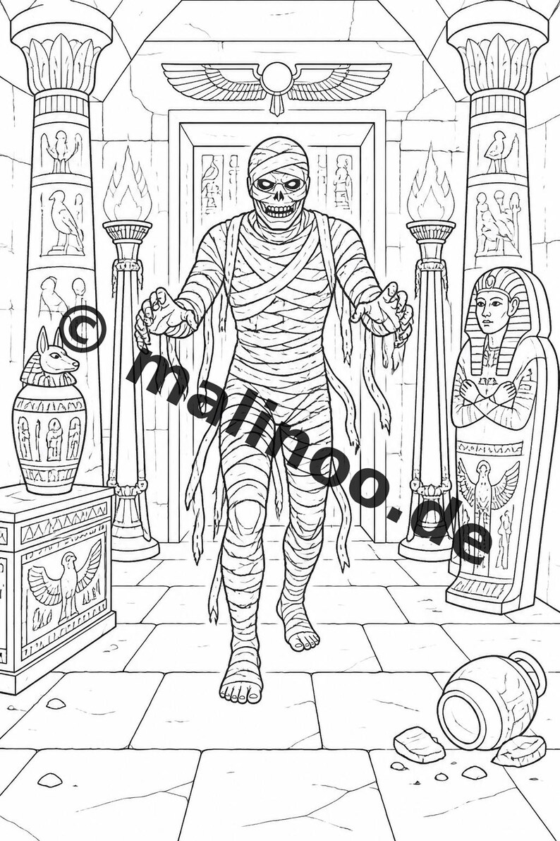 Libro para colorear de Egipto en formato PDF (descarga digital): 20 páginas para colorear para niños. Libro 03, Edición 1 (DIN-A4). imagen 8