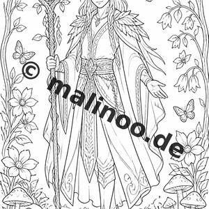 Fairy Coloring Book for Children – 50 Coloring Pages – PDF Download E1/B1 (DIN-A4) – Gift, Travel Activity, Birthday, Activity image 6