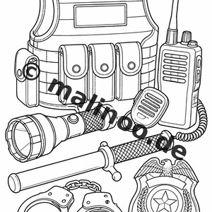 Livro de colorir policial para crianças – 50 páginas para colorir – Download em PDF E1/B5 (DIN-A4) – Presente, atividade para viagens, aniversário, diversão garantida imagem 13