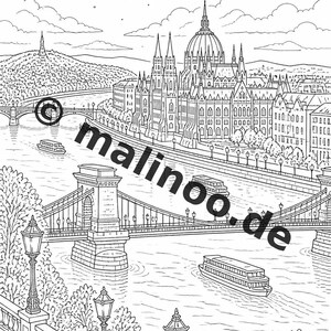 Party favor for children's birthdays and parties: Europe coloring book as a PDF with 20 coloring pages E4/B3 image 8