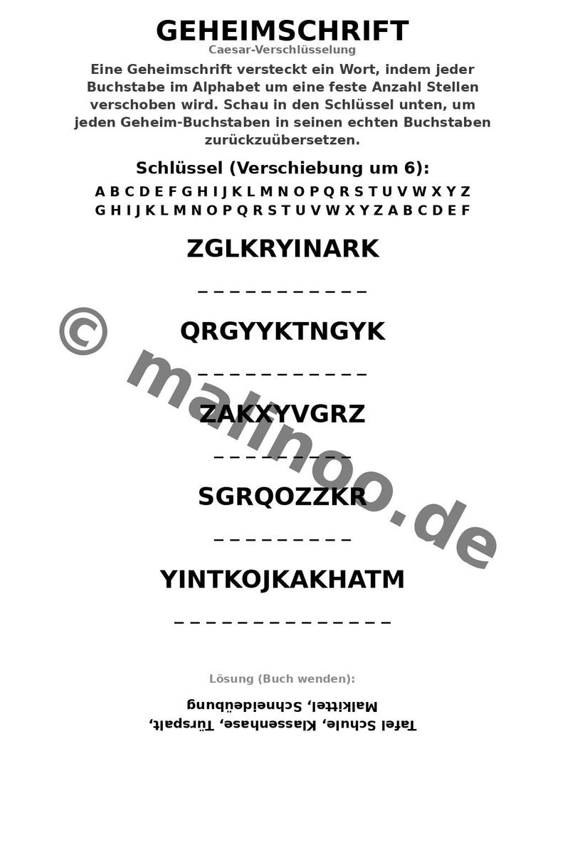 50 łamigłówek „Mój pierwszy dzień w szkole” dla dzieci w wieku od 8 lat – mały prezent wielkanocny dla dzieci – zeszyt ćwiczeń w formacie PDF E1/B2 zdjęcie 10