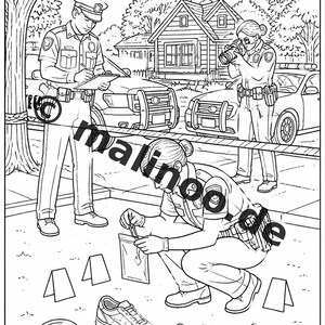 Politie kleurboek PDF download digitaal – 50 kleurplaten voor kinderen – Deel 2 Editie 1 (DIN-A4) afbeelding 14