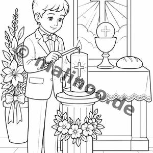 Libro di puzzle per la Prima Comunione per bambini dagli 8 anni in su – un regalo per amici e parenti in visita – 20 pagine (PDF) E1/B1 immagine 6