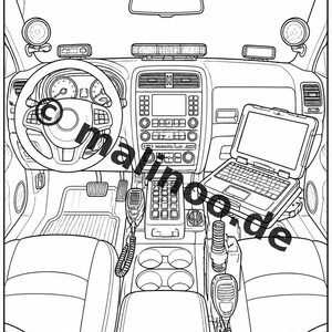 Police Coloring Book for Kids – 50 Coloring Pages – PDF Download E1/B5 (DIN-A4) – Gift, Travel Activity, Birthday, Keeps Entertaining image 8