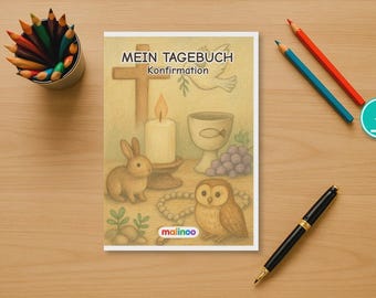 Confirmation diary for printing, DIN A5, 50 pages, PDF download
