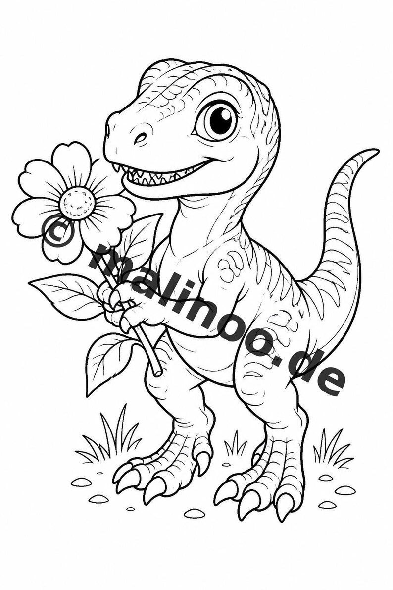 Libro para colorear de dinosaurios bebés en formato PDF (descarga digital): 20 páginas para colorear para niños – Libro 01 Edición 1 (DIN A4) imagen 11