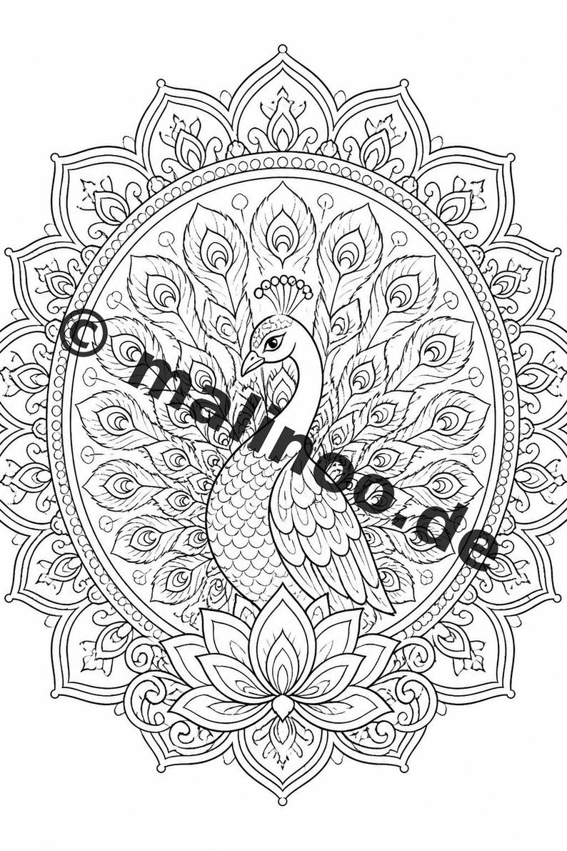 Mandalas kleurboek voor kinderen – 20 kleurplaten – PDF-download E1/B2 (DIN-A4) – Feestartikel, cadeau, kinderfeestje, gastgeschenk afbeelding 6