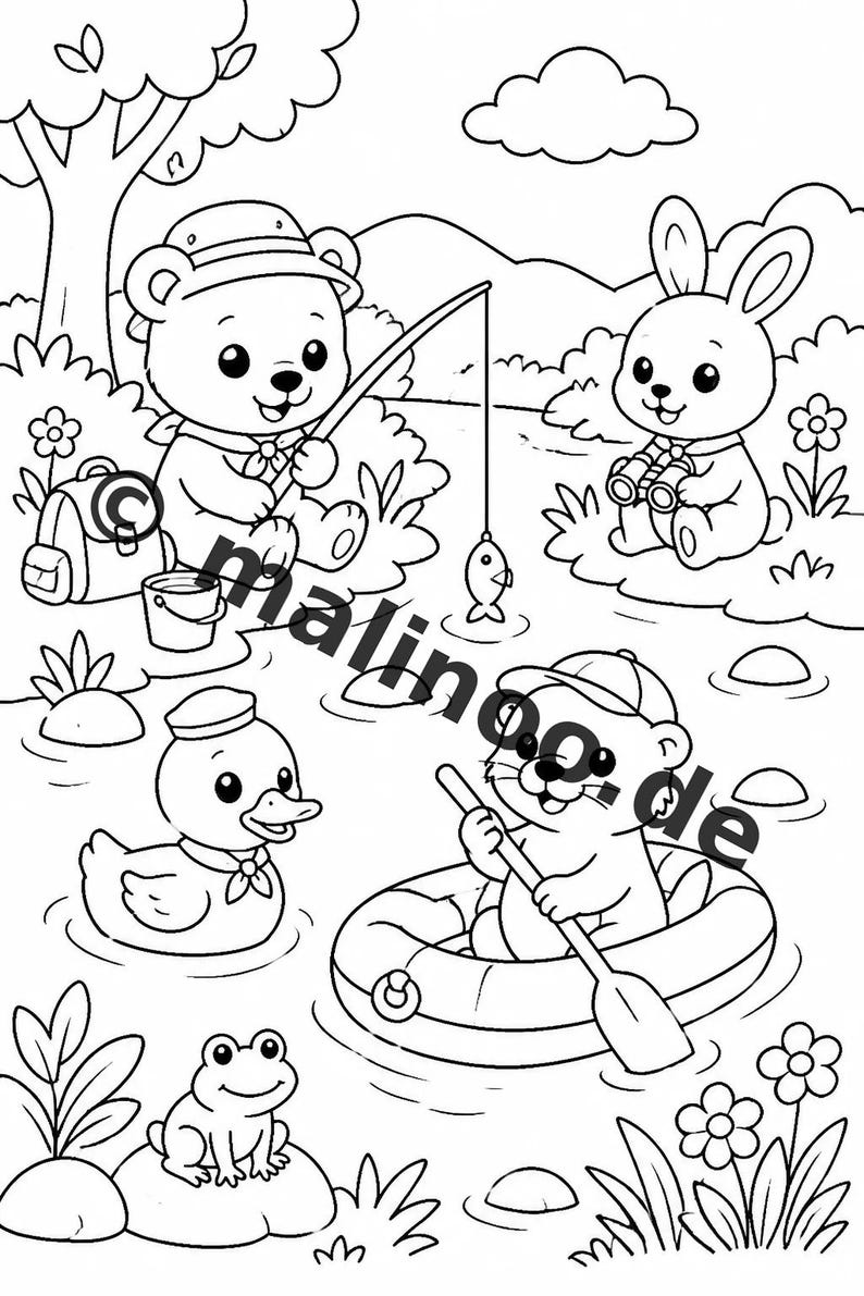 孫、名付け子、姪、甥への贈り物：動物の塗り絵ブック（100ページ収録、PDF形式）E2 画像 9