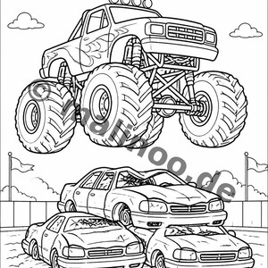 Monster Trucks Activity Book for Children – 100 Puzzle & Activity Pages – Bound or Loose, Edition 03 (DIN A4) – Gift, Activity image 3