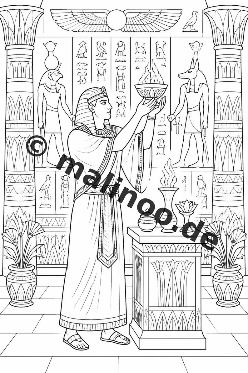 Egypt Coloring Book PDF Download Digital – 100 Coloring Pages for Children – MEGA BOOK 02 Edition 1 (DIN-A4) image 7