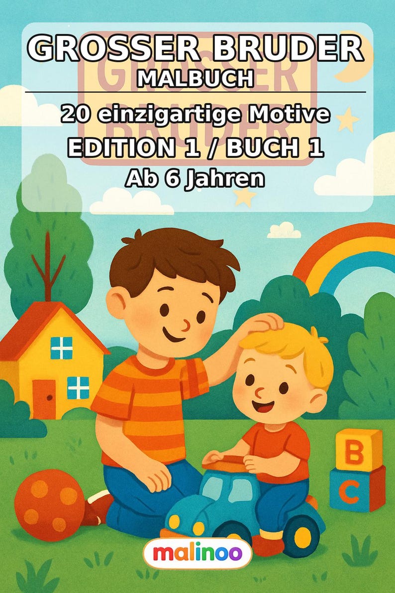 Libro da colorare del Grande Fratello in formato PDF per bambini – per il relax e la consapevolezza dei bambini – 20 pagine da colorare E1/B1 immagine 2