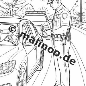 Politie kleurboek PDF download digitaal – 50 kleurplaten voor kinderen – Deel 2 Editie 1 (DIN-A4) afbeelding 19