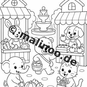 孫、名付け子、姪、甥への贈り物：動物の塗り絵ブック（100ページ収録、PDF形式）E2 画像 12