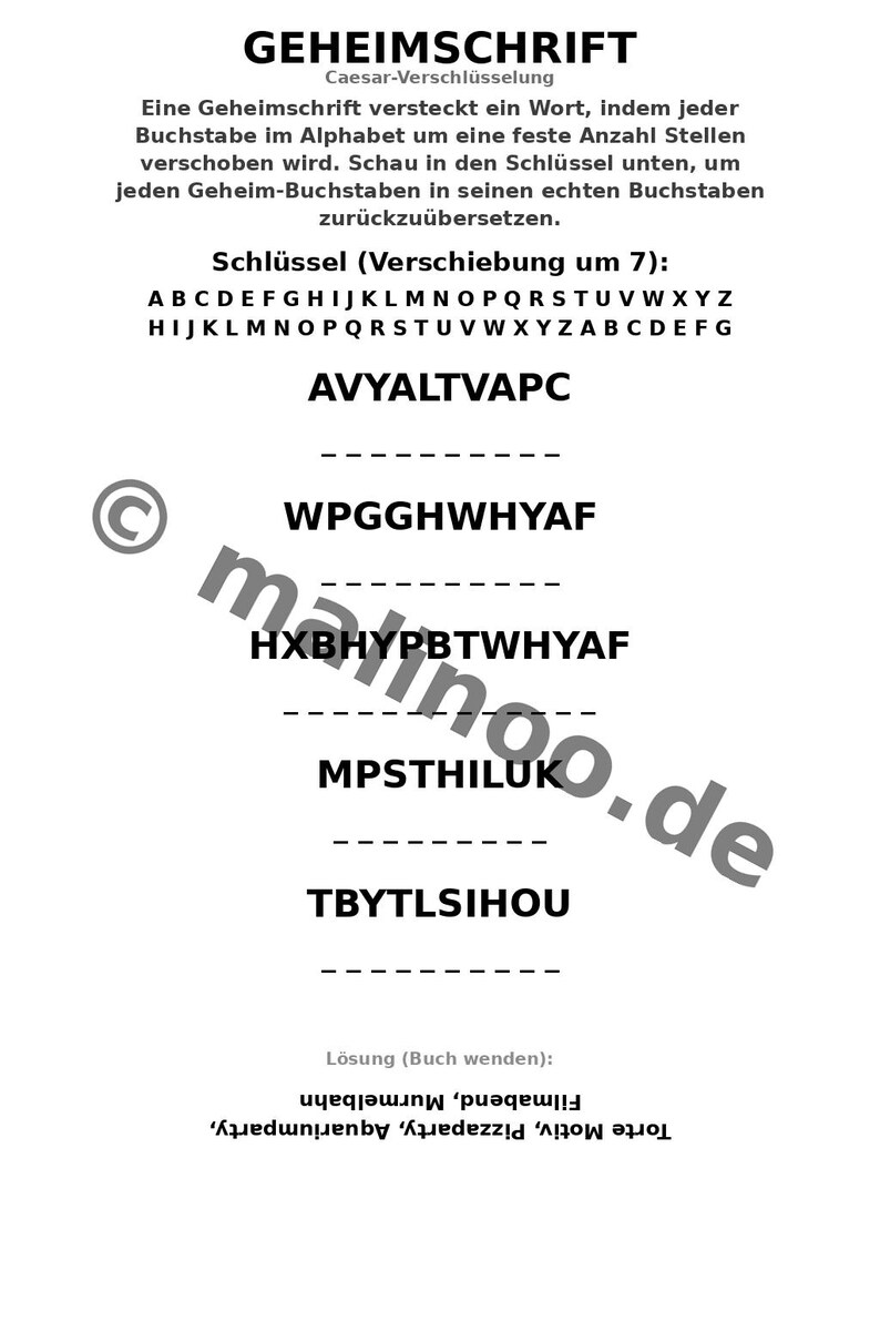 Aktivitetsblad för barnkalas från 8 år – 100 sidor pussel – en liten påskpresent till barn (PDF) E1 bild 7