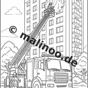 Fire Coloring Book for Kids – 20 Coloring Pages – PDF Download E1/B1 (DIN-A4) – Party Favor, Gift, Children's Birthday Party, Guest Gift image 10