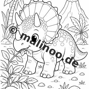 Baby-Dinosaurier Malbuch gedruckt, ungebunden – 100 Ausmalbilder für Kinder – MEGABUCH 01 Edition 1 (DIN-A4) Bild 5