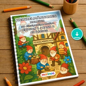 Kolorowanki z elfami dla dzieci – Prezent wielkanocny i element wielkanocnego koszyczka – 50 kolorowanek (PDF) E2/B1 zdjęcie 1