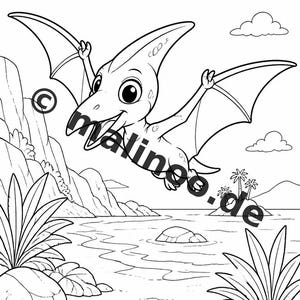 Baby Dinosaurs Coloring Book for Kids – 100 Coloring Pages – PDF Download E1/B3 (DIN-A4) – Gift, Activity, Advent Calendar, Birthday image 12