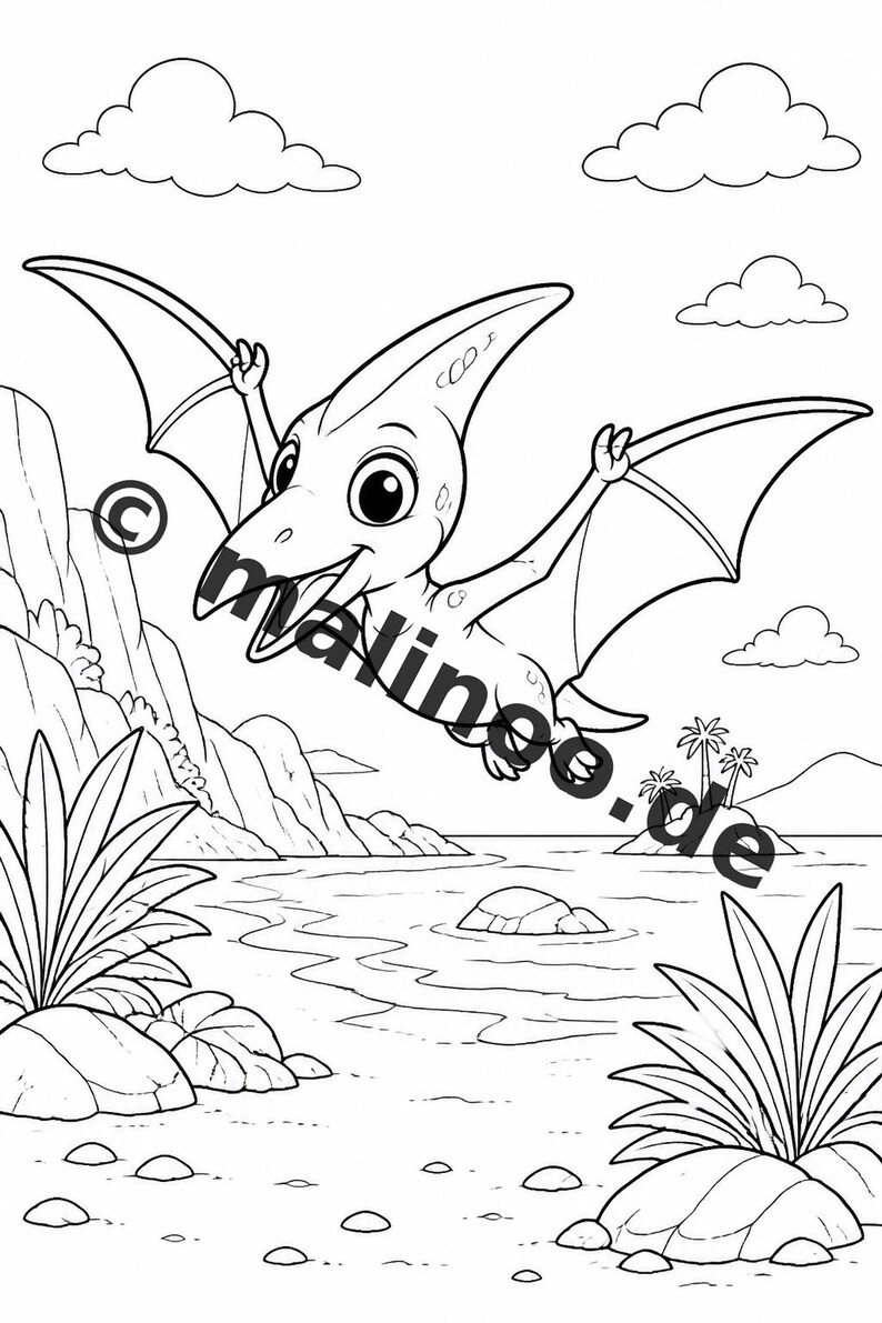 Baby Dinosaurs Coloring Book for Kids – 100 Coloring Pages – PDF Download E1/B3 (DIN-A4) – Gift, Activity, Advent Calendar, Birthday image 12