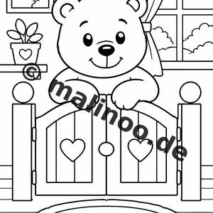 Berenkleurboek voor kinderen – 100 kleurplaten – PDF-download E1/B2 (DIN-A4) – Cadeau, activiteit, adventskalender, verjaardag afbeelding 11