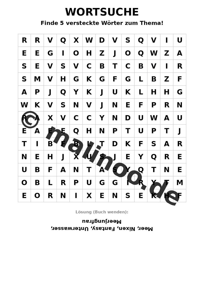 Mermaid Activity Book for Children – 100 Puzzle and Activity Pages – Printed + Loose E1/B1 (DIN A4) – Gift, Activity image 11