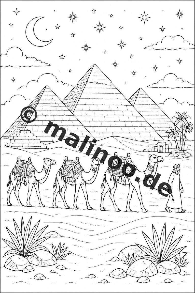 Egypt Coloring Book PDF Download digital – 20 coloring pages for children – Book 02 Edition 1 (DIN-A4) image 6