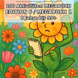 Blumen Aktivitätsbuch PDF Download digital – 100 Rätsel- und Aktivitätsseiten für Kinder – MEGABUCH 01 Edition 1 (DIN-A4) image 2