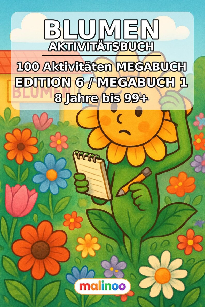 Blumen Aktivitätsbuch PDF Download digital – 100 Rätsel- und Aktivitätsseiten für Kinder – MEGABUCH 01 Edition 1 (DIN-A4) image 2