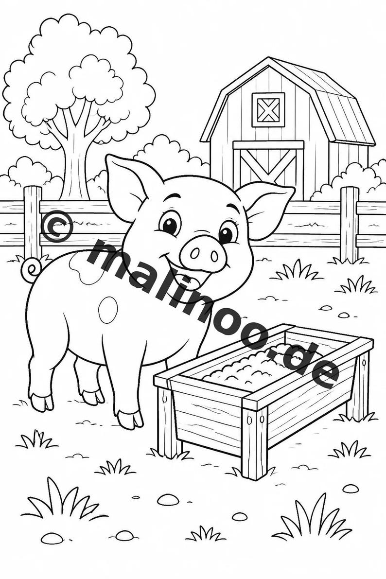 Farm Coloring Book PDF Download Digital – 100 Coloring Pages for Children – MEGA BOOK 01 Edition 1 (DIN A4) image 5