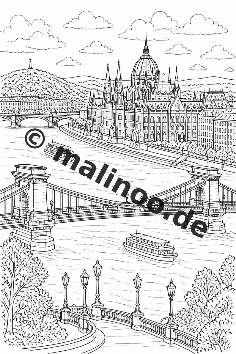 Libro para colorear de Europa para niños – 20 páginas para colorear – Descarga en PDF E1/B2 (DIN-A4) – Recuerdo de fiesta, regalo, fiesta de cumpleaños infantil, recuerdo de fiesta imagen 8