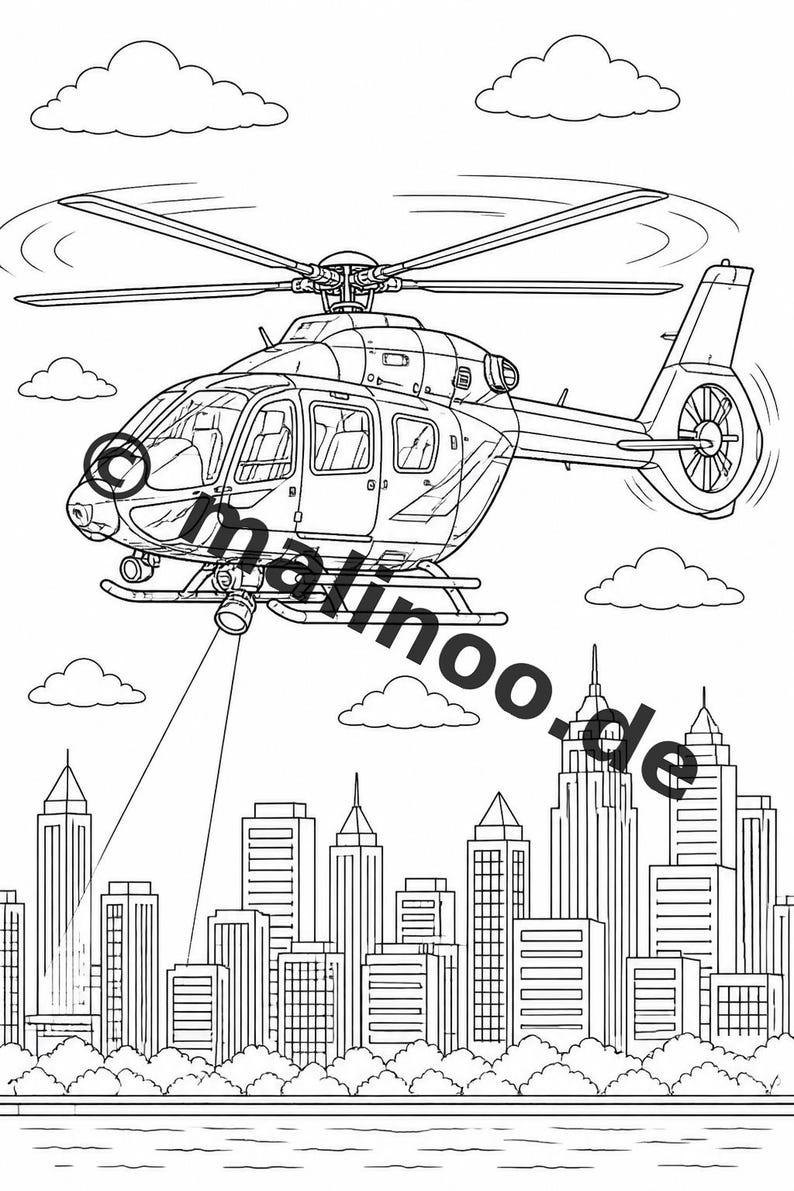 Police Coloring Book PDF Download Digital – 20 Coloring Pages for Children – Book 02 Edition 1 (DIN-A4) image 9