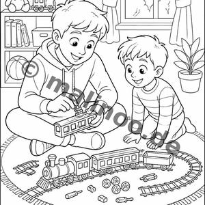 Activities for holidays and camping: Big Brother coloring book to print with 50 coloring pages (PDF) E1/B2 image 6