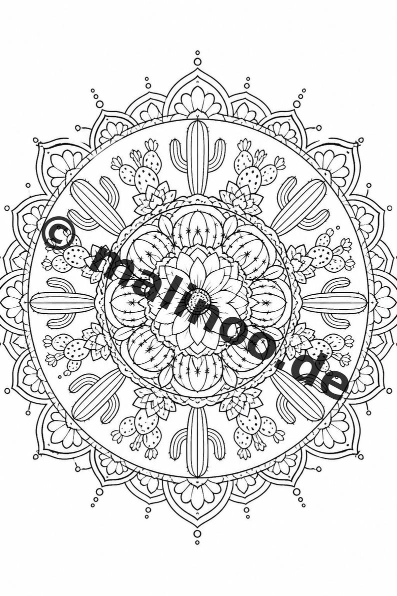 Mandalas Coloring Book for Kids – 50 Coloring Pages – PDF Download E1/B1 (DIN-A4) – Gift, Travel Activity, Birthday, Activity image 19