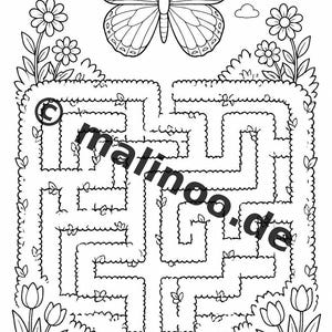 Schmetterlinge Malbuch Kinder – 100 Ausmalbilder – PDF Download E1/B1 (DIN-A4) – Geschenk, Beschäftigung, Adventskalender, Geburtstag Bild 8