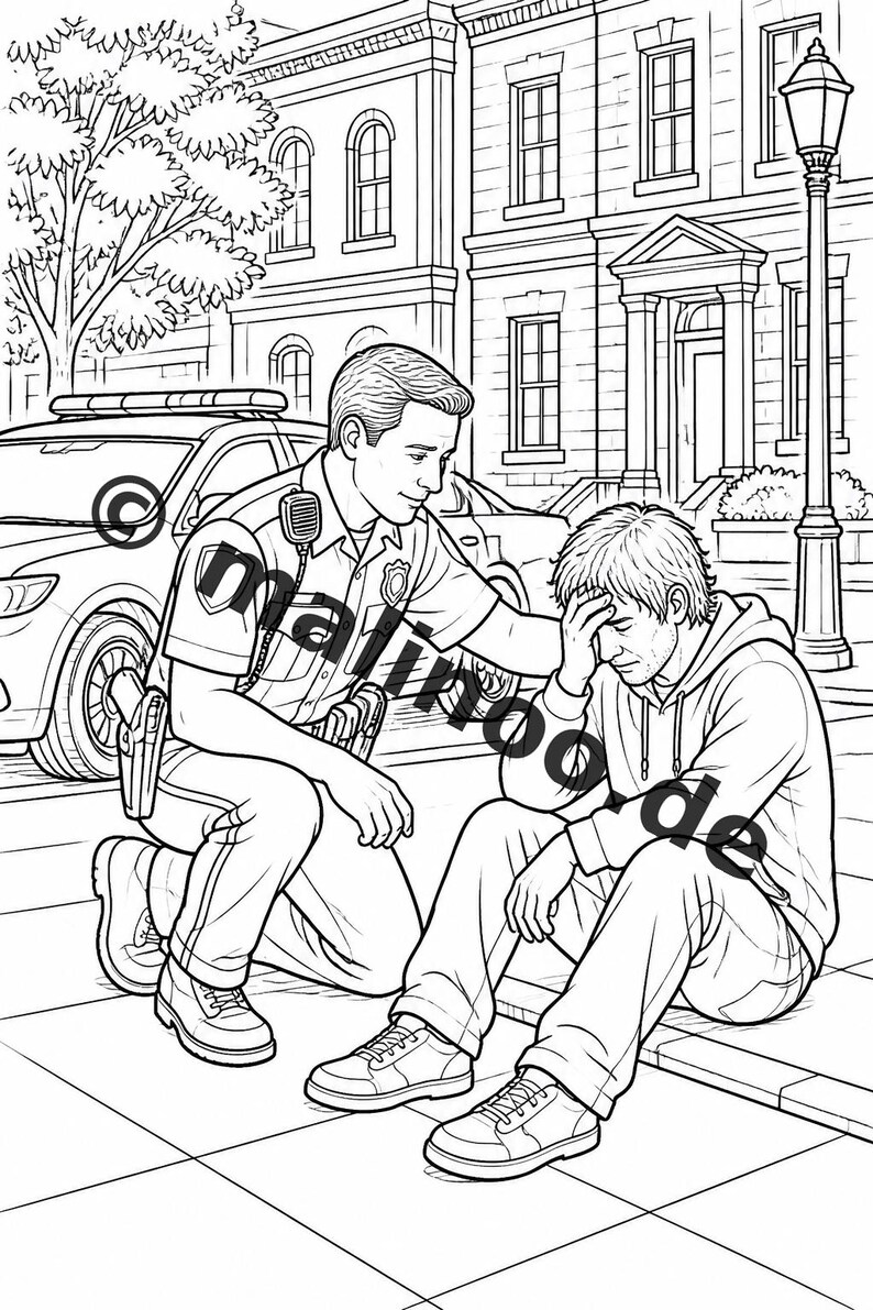 Politie kleurboek PDF download digitaal – 50 kleurplaten voor kinderen – Deel 2 Editie 1 (DIN-A4) afbeelding 6