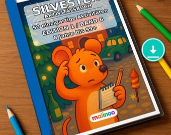 Schede di attività per Capodanno per bambini dagli 8 anni in su – Idee per riempire i coni scolastici e regali per l'inizio della scuola – 50 pagine (PDF) E1/B6