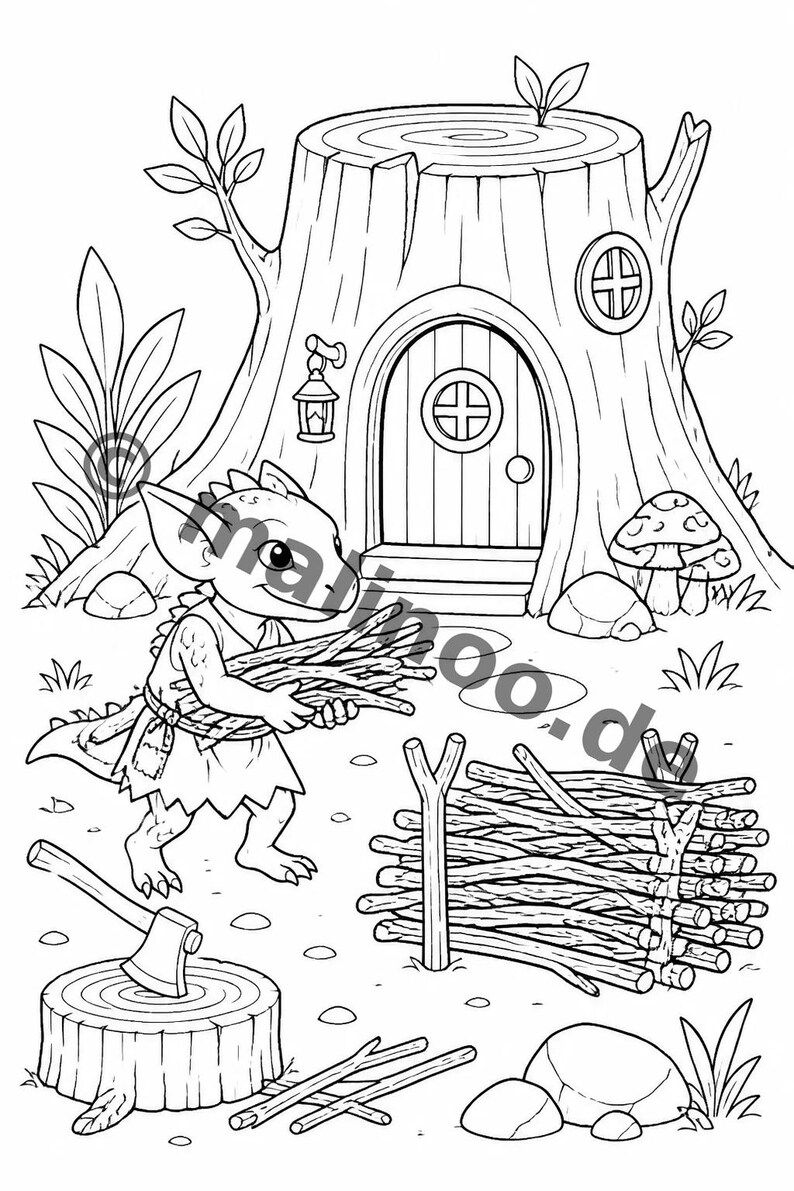 100 goblin coloring pages for ages 6 and up – a fun way to beat boredom on rainy days – coloring templates (PDF) E5 image 12