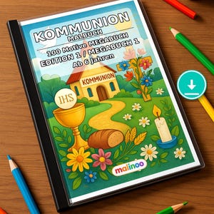 Communion coloring pages for children – Copy templates for daycare centers, after-school programs and childminders – 100 coloring pages (PDF) E1 image 1