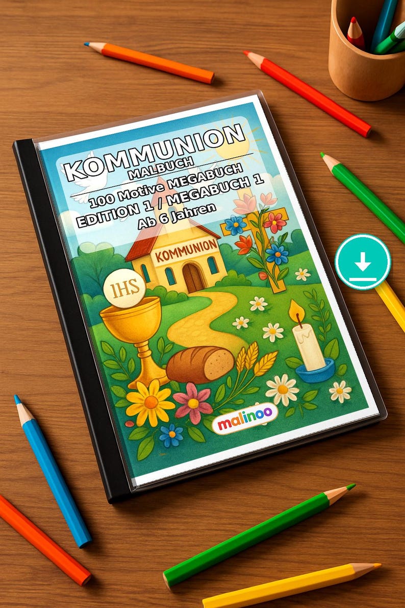 Communion coloring pages for children – Copy templates for daycare centers, after-school programs and childminders – 100 coloring pages (PDF) E1 image 1