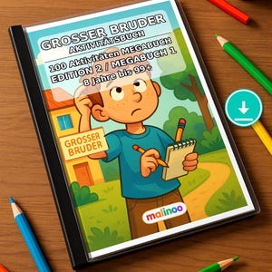 Big Brother Puzzle Book for ages 8 and up – 100 pages of puzzles – Teaching material for primary school and substitute lessons (PDF) E1 image 1