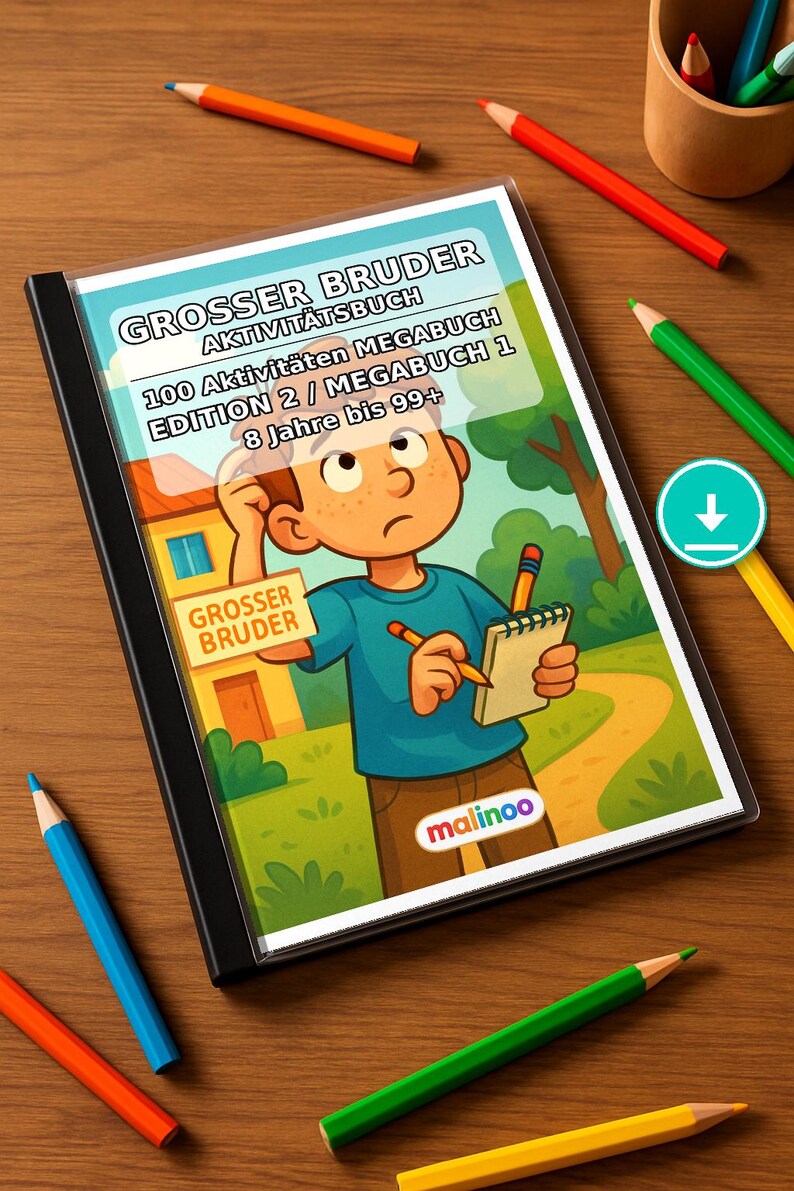 Big Brother Puzzle Book for ages 8 and up – 100 pages of puzzles – Teaching material for primary school and substitute lessons (PDF) E1 image 1